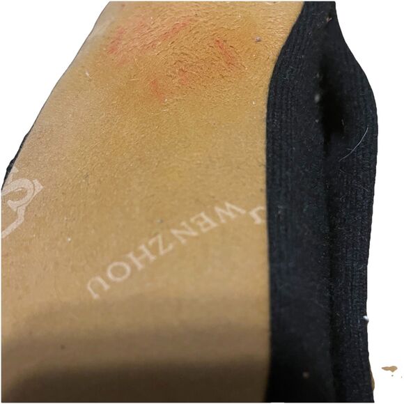 Nordstrom Lingerie Luxe Cashmere Slippers Black Tan Bow XL NWT Holiday Gift - Picture 11 of 12